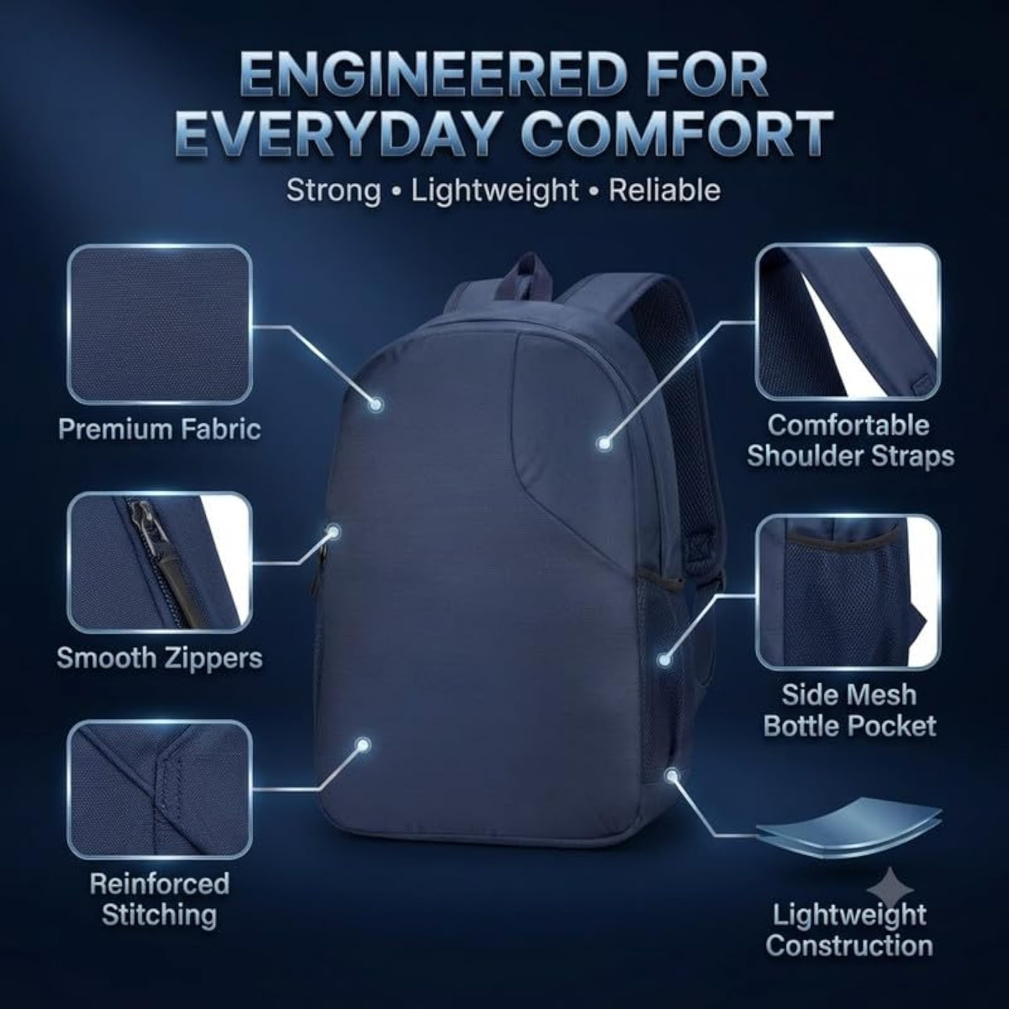 Water Resistant Everyday Laptop Backpack with Large Capacity